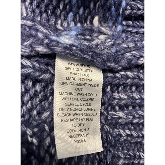 Women's Ana  NWT  Size Large Blue Chunky Knit Turtleneck  Sweater - Picture 3 of 7